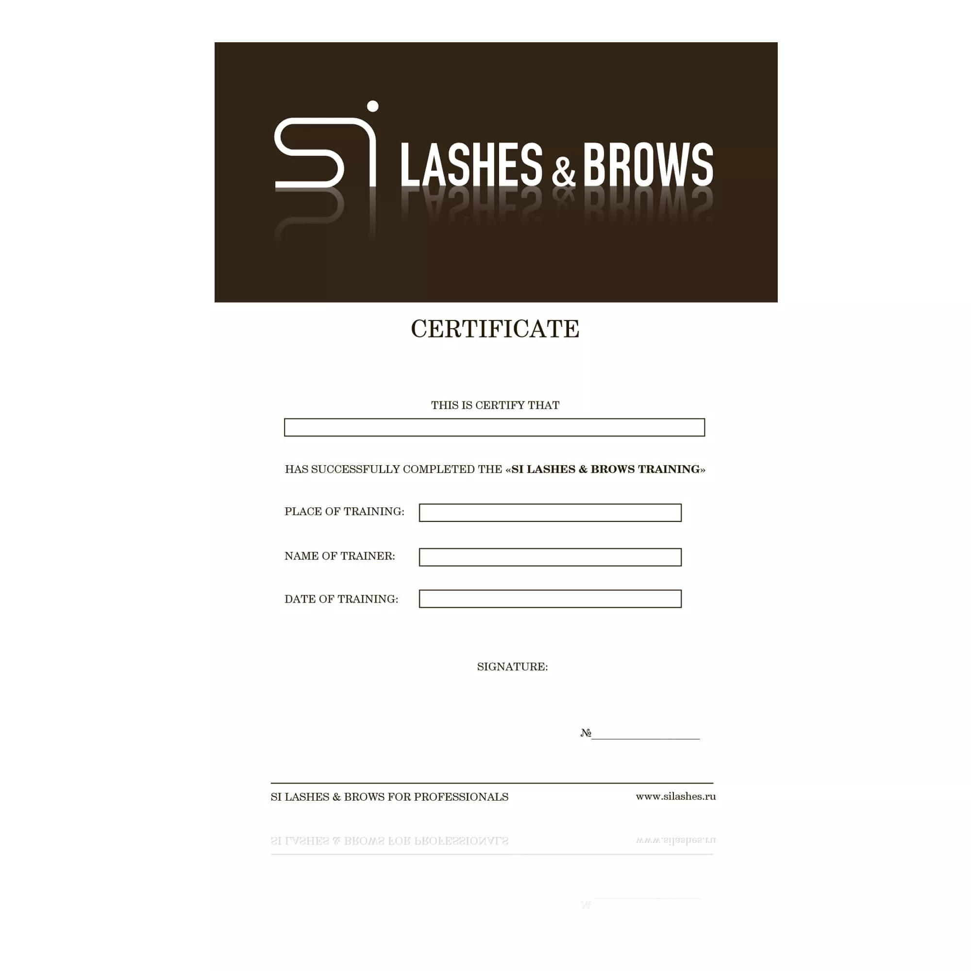 Сертификат Si Lashes & Brows